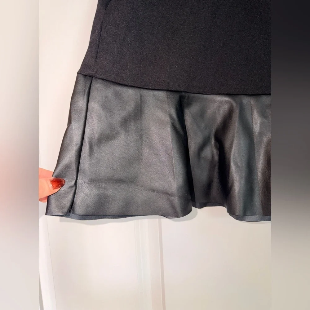 Michael Kors Black Mini Skirt with Leather Trim